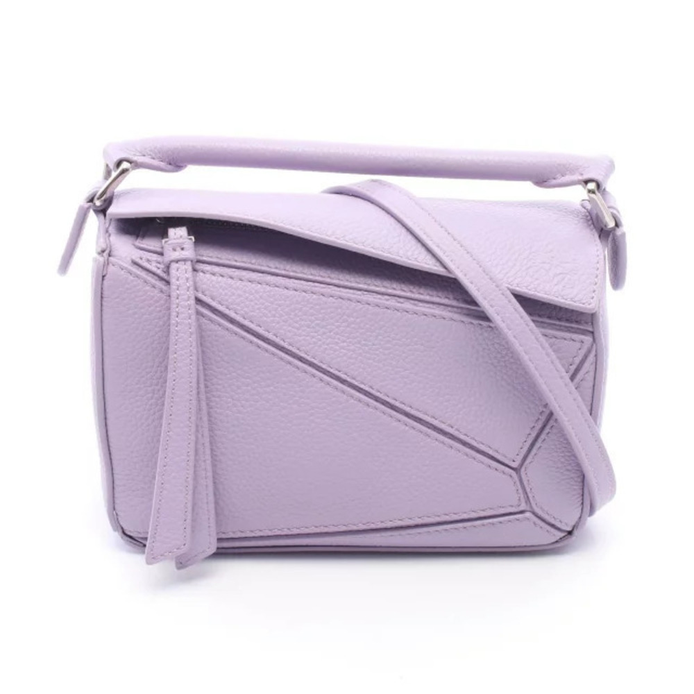 Loewe Puzzle Handbag Leather Purple